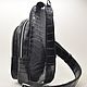 Men's shoulder bag, genuine crocodile leather, in black. Men\'s bag. SHOES&BAGS. My Livemaster. Фото №5