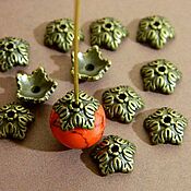 Материалы для творчества handmade. Livemaster - original item Caps for beads antique bronze.pcs. Handmade.