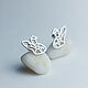 Rabbit Earrings | Silver | Geometry Collection, Stud earrings, Moscow,  Фото №1
