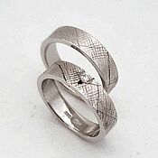 Украшения handmade. Livemaster - original item Wedding rings with a scratched texture made of silver (Ob70). Handmade.