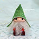 A gift for the New year: Gnome 'Miracle in the house', Felted Toy, St. Petersburg,  Фото №1