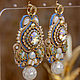 Nicole soutache earrings with crystals, pearls and mother of pearl. Earrings. LADY-LIZA jewelry shop. My Livemaster. Фото №6