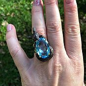 Silver ring with natural opal, size 17,25