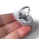 Кольцо с мерлинитом (дендроагатом) "Вьюга". Кольца. Unique Silver (UniqueSilver). Ярмарка Мастеров.  Фото №6