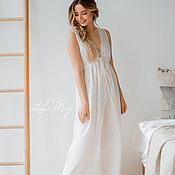 Одежда handmade. Livemaster - original item Emmanuelle nightgown made of cambric white long. Handmade.