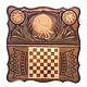 Hand-carved backgammon 'Wolf' Art. .002, Backgammon and checkers, Moscow,  Фото №1