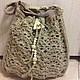 Bag -bag knitted from jute, Bucketbag, Kaluga,  Фото №1