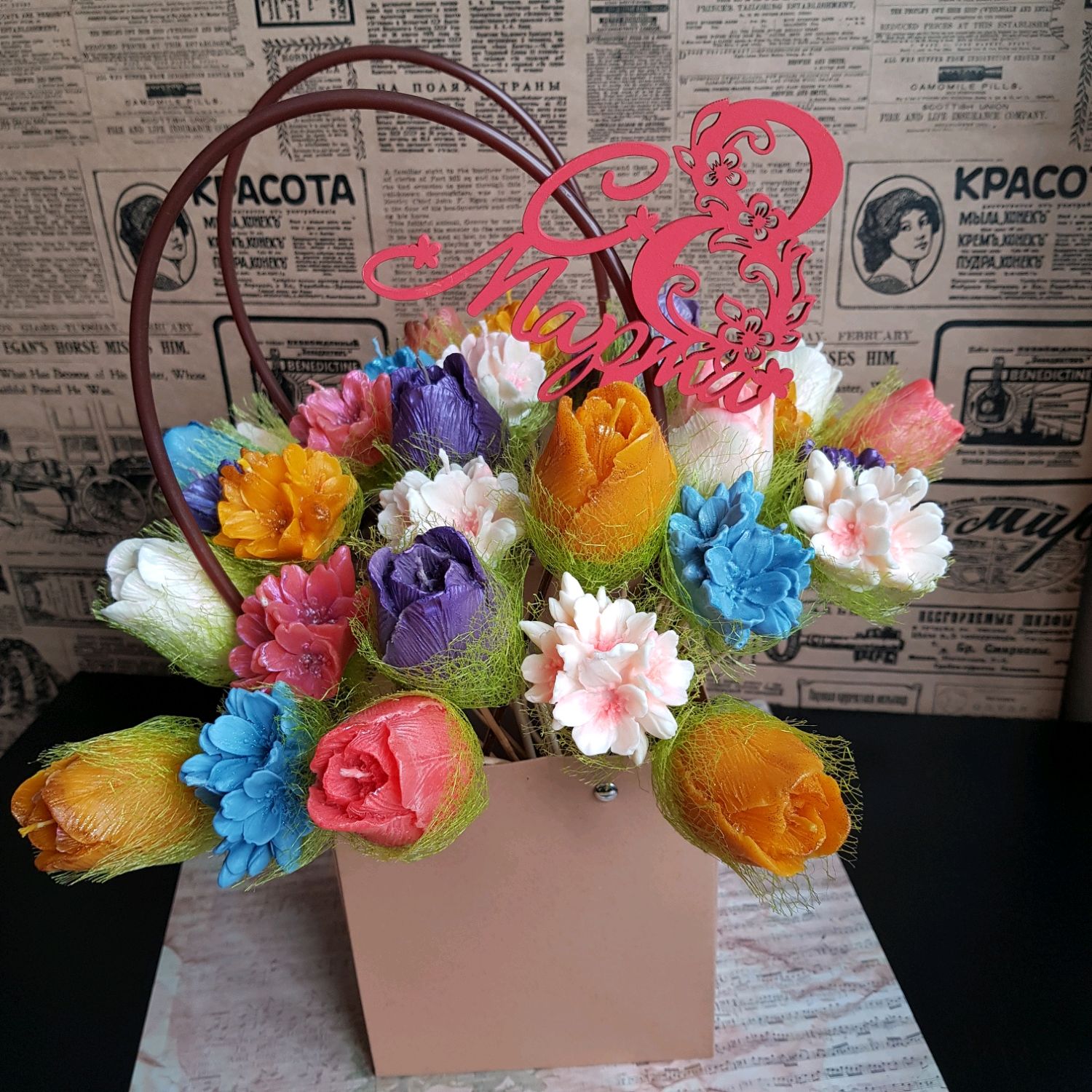 Букет цветов из свечей купить в интернет-магазине Ярмарка Мастеров по цене80 ₽ – NR4NGRU
