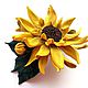 Hairpin - automatic leather Sunflower, Hairpins, Moscow,  Фото №1