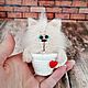 Котёнок амигуруми. Подарки на 14 февраля. Игрушки на ладошке. Интернет-магазин Ярмарка Мастеров.  Фото №2