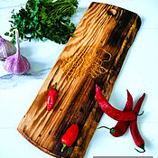 Посуда handmade. Livemaster - original item Cedar cutting board with engraving 