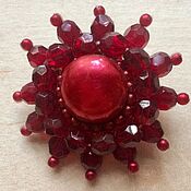 Винтаж handmade. Livemaster - original item GARNET brooch Czech crystal,1960s,CZECHOSLOVAKIA,BEAUTY!!!. Handmade.