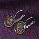 Серьги Коричневые с цветочками. Серьги классические. Djayajewel. Ярмарка Мастеров.  Фото №5