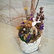Цветы и флористика handmade. Livemaster - original item Composition with dried flowers of wild flowers. Provence. Handmade.
