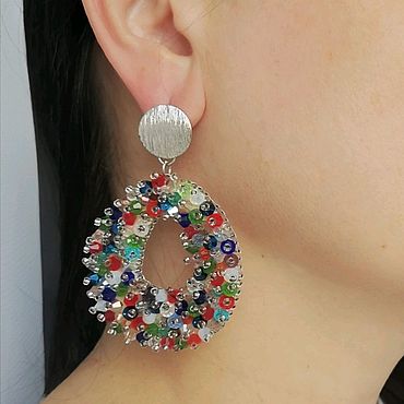 Серьги кольца серьги из бусин и бисера серьги ручной работы модные. . Украшения ручной работы - Ярмарка Мастеров Украшения ручной работы. Ярмарка Мастеров - ручная работа Серьги кольца серьги из бусин и бисера серьги ручной работы модные. Handmade.