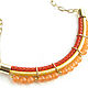 Leather necklace with agates on a chain 'Citrus' orange. Necklace. Irina Moro. My Livemaster. Фото №6