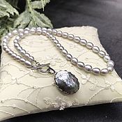 Украшения handmade. Livemaster - original item Necklace with pendant natural grey pearls. Handmade.