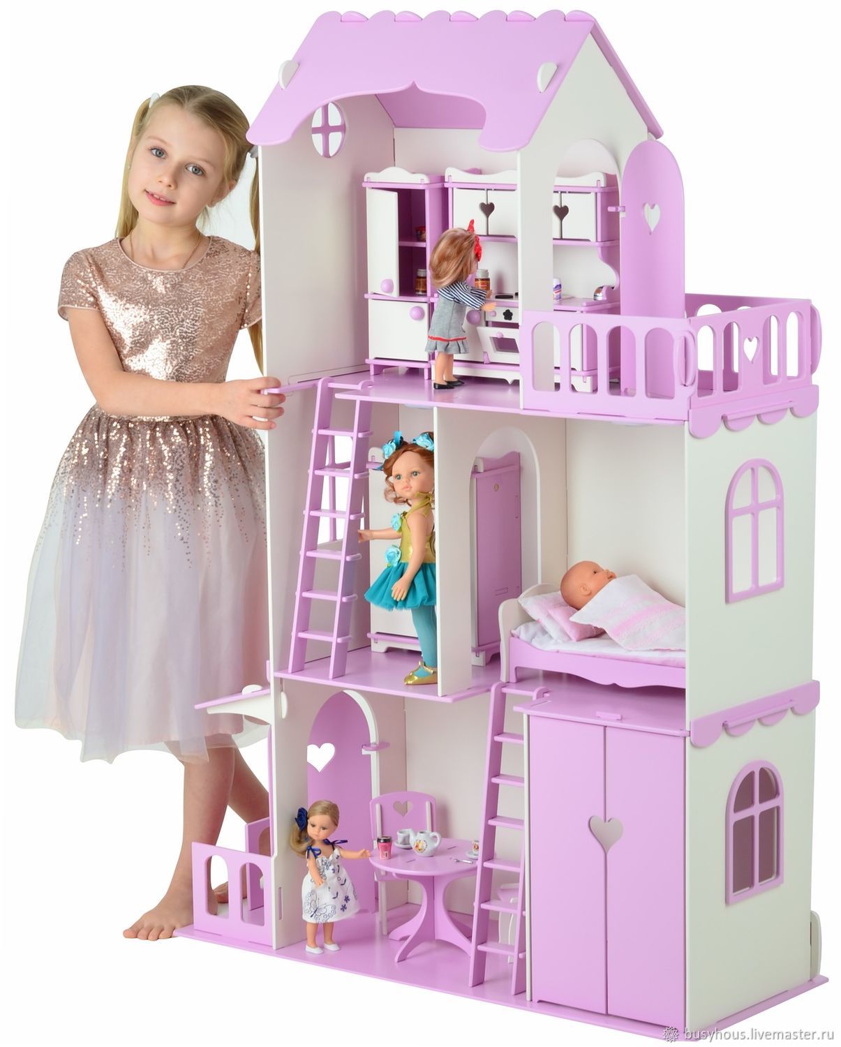 Кукольный домик с мебелью Vallery -"Жемчужина", сирень, Куклы и пупсы, Саратов,  Фото №1