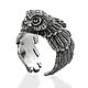 Owl ring cast in silver. Rings. EmeraldGold. Online shopping on My Livemaster.  Фото №2