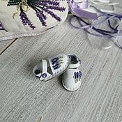 Куклы и игрушки handmade. Livemaster - original item Shoes for Blythe (color - lavender on white) Leather. Handmade.