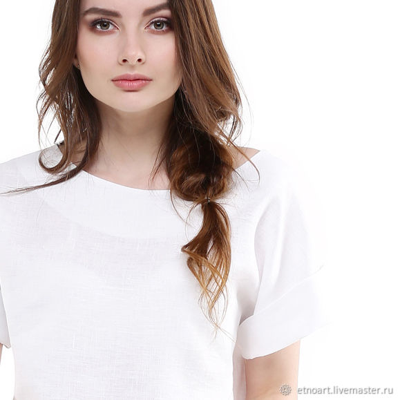White linen blouse, Blouses, Tomsk,  Фото №1