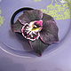 Зажим "Черная орхидея". Заколки. Анна Медведева. Интернет-магазин Ярмарка Мастеров.  Фото №2