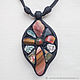 Pendant with stones in leather, Jewelry Sets, Moscow,  Фото №1