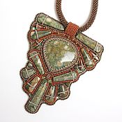 Украшения handmade. Livemaster - original item Green pendant with jasper boho ethno style. Handmade.