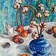 Painting-still Life with peaches and figs ' round Dance'. Pictures. Maria Bel. Online shopping on My Livemaster.  Фото №2
