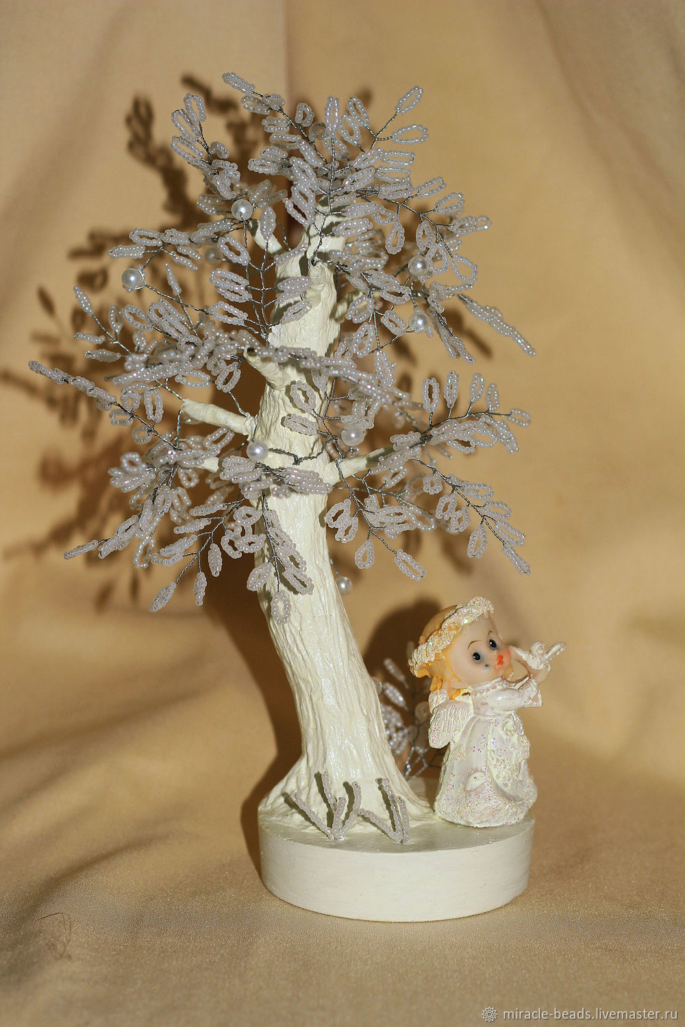 Дерево из бисера с ангелочком "Рай" купить на Ярмарке