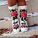 White felt boots, women's ,with embroidery,, ROSES', Felt boots, Cheboksary,  Фото №1