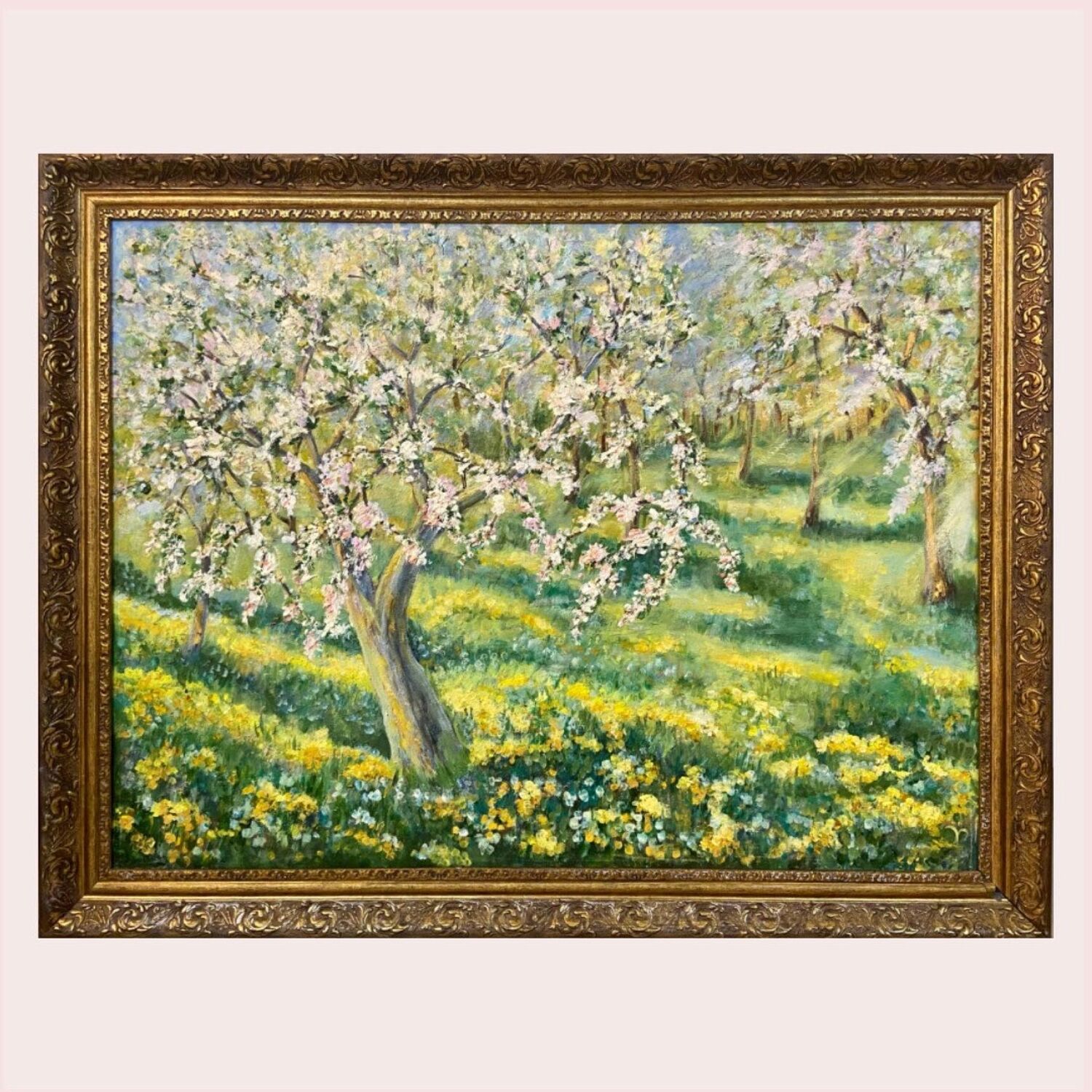 Картина маслом весенний пейзаж (цветущий сад), Картины, Москва,  Фото №1