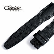 Украшения handmade. Livemaster - original item Black 24mm Crocodile Leather Watch Strap. Handmade.