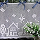 Curtains for the kitchen or children`s `Houses` curtain knitted