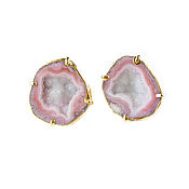 Украшения handmade. Livemaster - original item Pink Agate earrings, large earrings, pink agate earrings. Handmade.