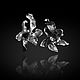 Серьги серебро Орхидея на английском замке. Серьги классические. Aventure.Jewelry. Интернет-магазин Ярмарка Мастеров.  Фото №2