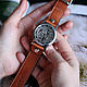 Brown leather band bracelet woman Wrist Watch Steampunk Watch Movement. Watches. MART. My Livemaster. Фото №5
