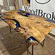 Дизайнерский стол из капового карагача с эпоксидной смолой 200х110. Столы. WoodBroker. Интернет-магазин Ярмарка Мастеров.  Фото №2