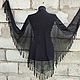 Brunello Cucinelli net shawl black openwork knitted with fringe, Shawls, Tula,  Фото №1