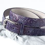 Аксессуары handmade. Livemaster - original item Lilac Leather Belt. Handmade.