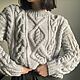 Order Jerseys: Women's knitted oversize sweater in steel color in stock. Kardigan sviter - женский вязаный свитер кардиган оверсайз. Livemaster. . Sweaters Фото №3