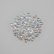 Материалы для творчества handmade. Livemaster - original item Rizo beads 2,5x6 mm. Czech Republic. Crystal AB. 5 gr.. Handmade.
