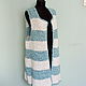 Knitted vest white and turquoise ' Sailor', Vests, Moscow,  Фото №1