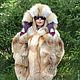Poncho hooded fur Siberian red Fox. Fur Coats. Zimma. Online shopping on My Livemaster.  Фото №2