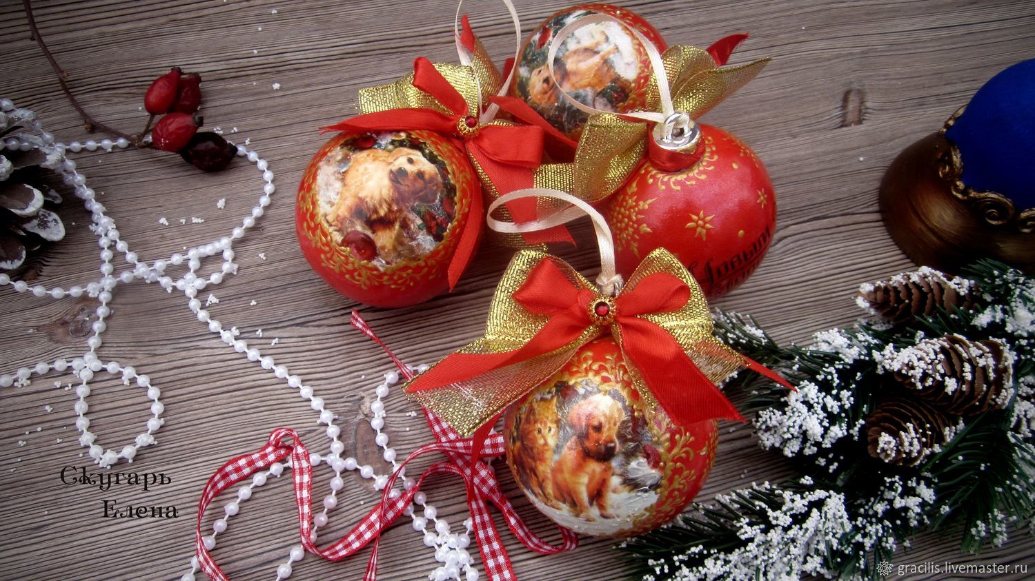 ÐÐ¾Ð²Ñ‹Ð¹ Ð³Ð¾Ð´ 2019 handmade Livemaster handmade Buy Christmas balls NOVOGODNIE Scarlet