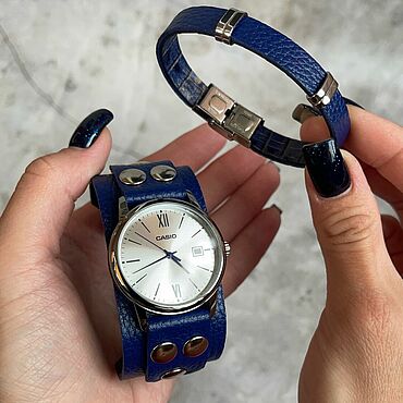 Украшения ручной работы. Ярмарка Мастеров - ручная работа Синие Casio. Handmade.