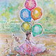 Order Girl with balloons picture picture for children's. Picture&miniature lacquer painting. Livemaster. . Pictures Фото №3