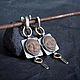 Серьги с керамикой и аквамарином 2 в 1. Серьги классические. ЖуЖа_jewelry. Ярмарка Мастеров.  Фото №6
