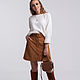 Заказать Юбка-трапеция из итальян.замши (золотисто-коричневый) look 1637. Дарья (LadyLook). Ярмарка Мастеров. . Юбки Фото №3