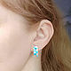 EARRINGS with turquoise and mother of pearl, handmade, Earrings, Moscow,  Фото №1